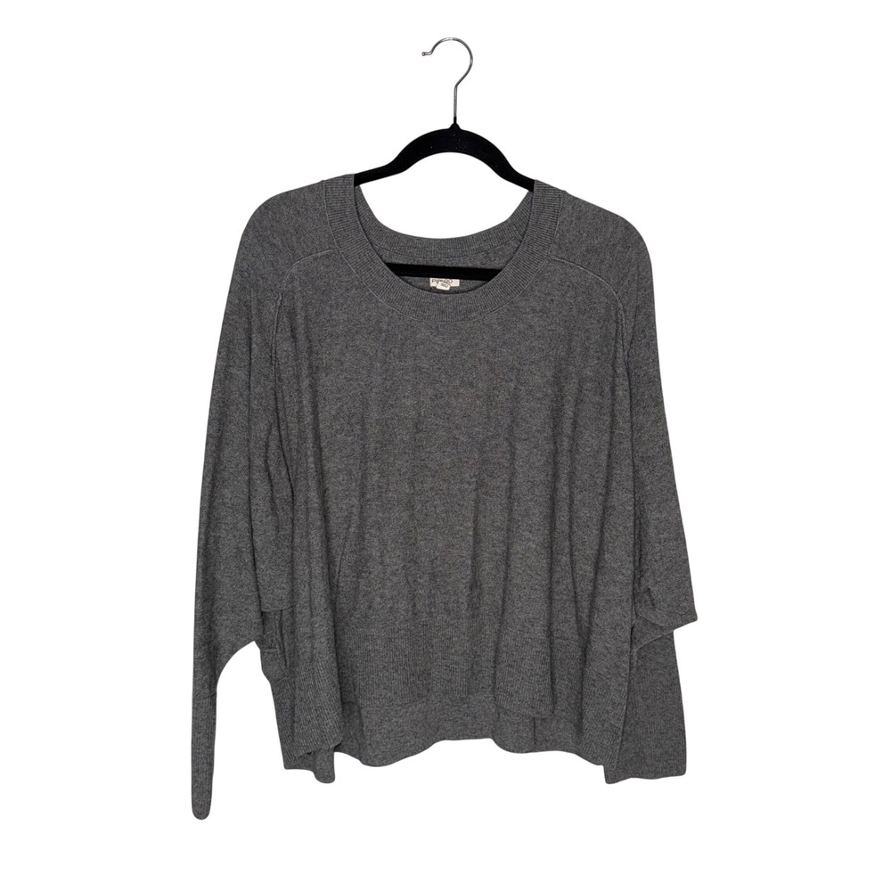 Pilcro Sweater Womens Large Gray Excellent Merino Wool Cotton Dolman Slouchy
